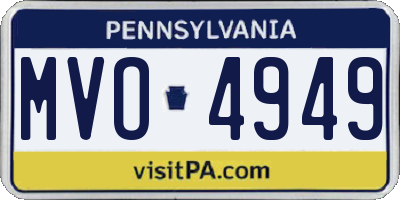 PA license plate MVO4949