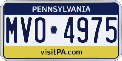 PA license plate MVO4975