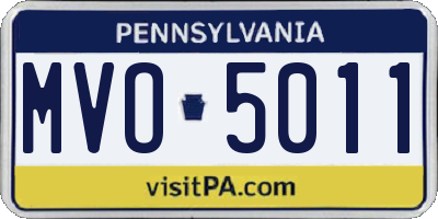 PA license plate MVO5011