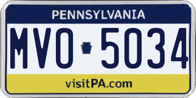 PA license plate MVO5034