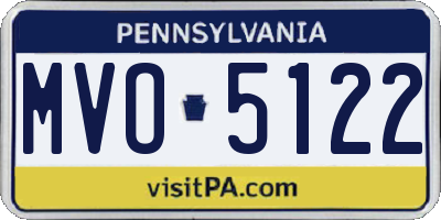 PA license plate MVO5122