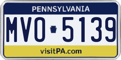 PA license plate MVO5139