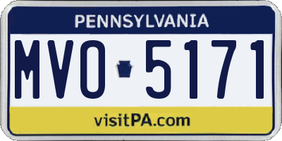 PA license plate MVO5171