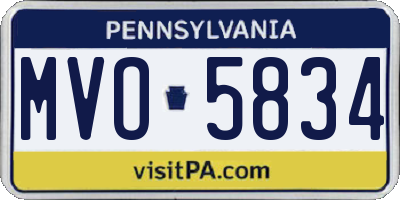 PA license plate MVO5834