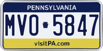 PA license plate MVO5847