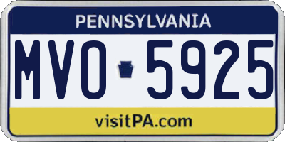 PA license plate MVO5925