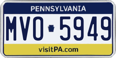 PA license plate MVO5949