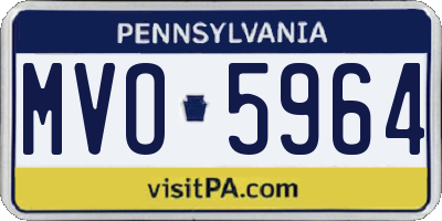 PA license plate MVO5964