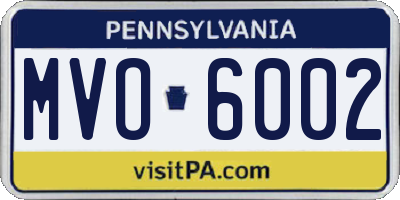PA license plate MVO6002