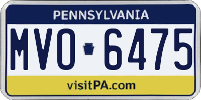 PA license plate MVO6475