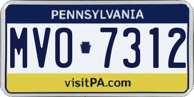 PA license plate MVO7312