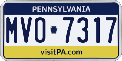 PA license plate MVO7317