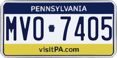 PA license plate MVO7405