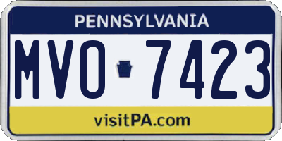 PA license plate MVO7423