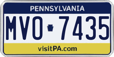 PA license plate MVO7435