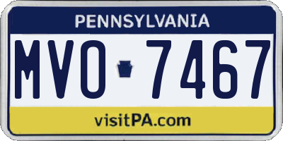 PA license plate MVO7467
