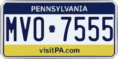 PA license plate MVO7555