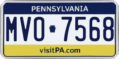 PA license plate MVO7568