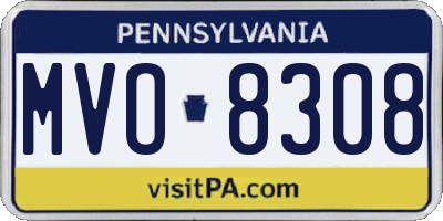 PA license plate MVO8308