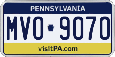 PA license plate MVO9070