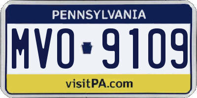 PA license plate MVO9109