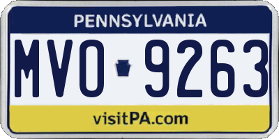 PA license plate MVO9263