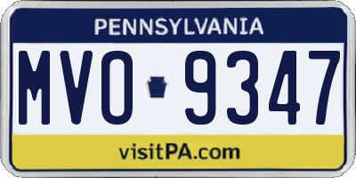 PA license plate MVO9347