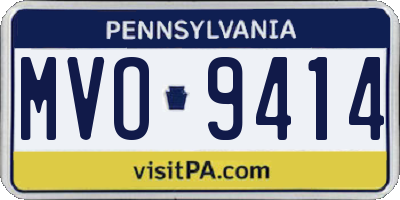 PA license plate MVO9414