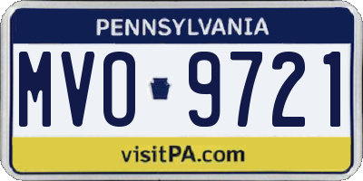 PA license plate MVO9721