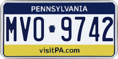 PA license plate MVO9742