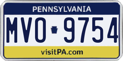 PA license plate MVO9754