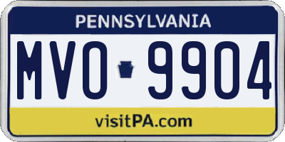 PA license plate MVO9904