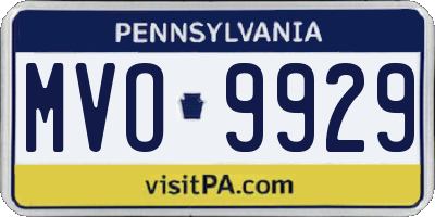 PA license plate MVO9929