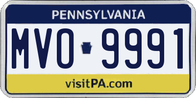 PA license plate MVO9991