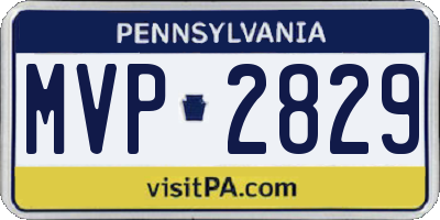 PA license plate MVP2829