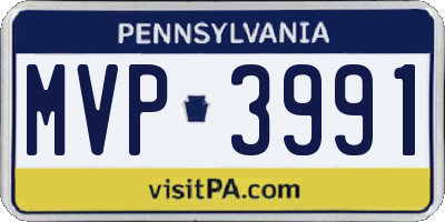 PA license plate MVP3991