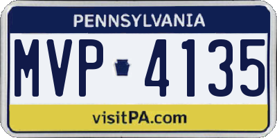 PA license plate MVP4135
