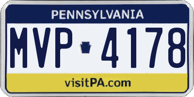 PA license plate MVP4178