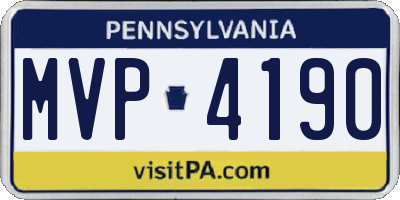 PA license plate MVP4190