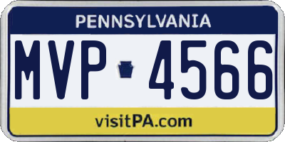 PA license plate MVP4566