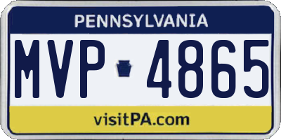 PA license plate MVP4865