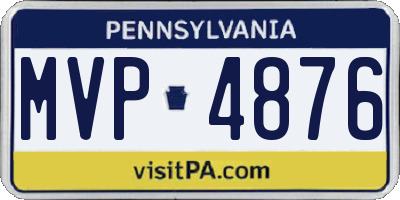 PA license plate MVP4876