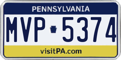 PA license plate MVP5374