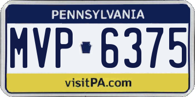 PA license plate MVP6375