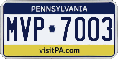 PA license plate MVP7003