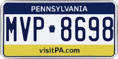 PA license plate MVP8698