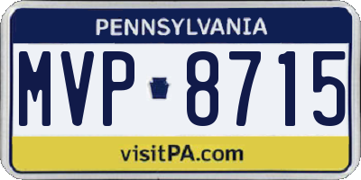 PA license plate MVP8715