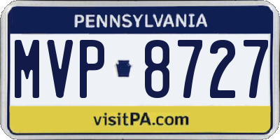 PA license plate MVP8727