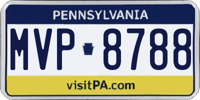 PA license plate MVP8788
