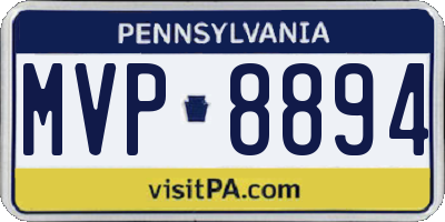 PA license plate MVP8894